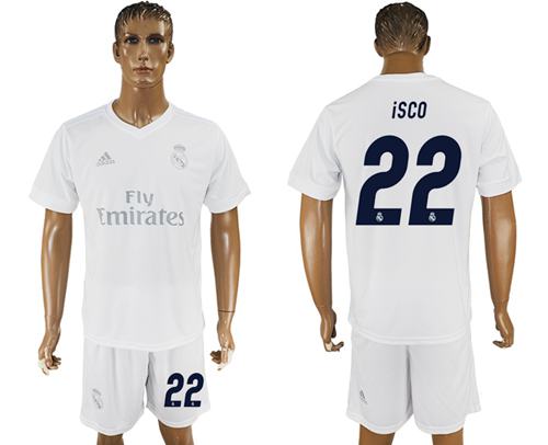 Real Madrid #22 Isco Marine Environmental Protection Home Soccer Club Jersey